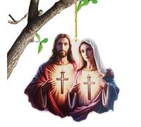Acrylic Jesus Pendant,Jesus Nativity Car Decorations | Religious Religious Christmas Ornament, Sturdy Acrylic Christmas Ornament for Christmas, Christian Decorations