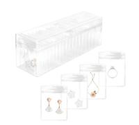 Acrylic Jewelry Box Organizer, Clear Jewelry Organizer Holder with 40pcs Portable Anti Tarnish Jewelry bags, Travel Jewelry Case for Earrings/Rings/Necklaces Gift for Women Girls (Transparent)