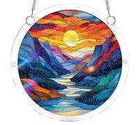 Acrylic Jigsaw Puzzle Suncatcher, 22cm Acrylic Puzzles Suncatcher Window Hanging, Jigsaw Puzzle for Doors Garden, Mother's Day Christmas Birthday Gifts for Women Men (F)