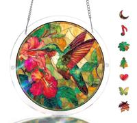 Acrylic Jigsaw Puzzle Suncatcher 83 Pieces, Unique DIY Dawn Blossom Sea Sun Catchers Puzzles Kit for Home Doors Garden Window Hanging Decor (D, 8.2in)