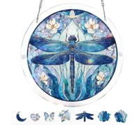 Acrylic Jigsaw Puzzle Suncatcher 83 Pieces, Unique DIY Dawn Blossom Sea Sun Catchers Puzzles Kit for Home Doors Garden Window Hanging Decor (E, 8.9in)
