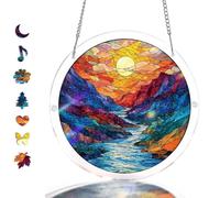Acrylic Jigsaw Puzzle Suncatcher, DIY Sun Catcher Kits for Adults,83 Pieces Suncatchers Stained Glass Acrylic Puzzle Decoration for Home Decor,Acrylics Jigsaw Puzzles Gifts for Women Mom (06,Large)