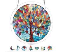 Acrylic Jigsaw Puzzle Suncatcher - Moonlit Riverscape,Window Suncatcher Acrylic Puzzle,83 Pieces Suncatcher Kits For Adults, Home Decor Gift For Women Men Mom Birthday Gift (C, L-8.9IN)