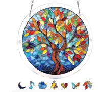 Acrylic Jigsaw Puzzle Suncatcher - Moonlit Riverscape,Window Suncatcher Acrylic Puzzle,83 Pieces Suncatcher Kits For Adults, Home Decor Gift For Women Men Mom Birthday Gift (D, M-8.2IN)