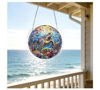 Acrylic Jigsaw Puzzle Suncatcher - Sea Turtle, Stained Glass Window Hanging, DIY Sun Catcher Kit Home Decor for Window Garden Hanging, Gift for Women, Mom, Friends