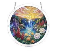 Acrylic Jigsaw Puzzle Suncatcher, Stained Glass Window Hanging Decor, Acrylic Sun Catcher with Frame and Chain, DIY Window Art Gift for Mom and Friends Mother's Day Christmas Birthday Gifts Z