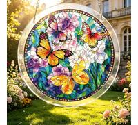 Acrylic Jigsaw Puzzle Suncatcher, Tree of Radiant Glass Puzzles - Jigsaw Puzzle Ornament for Doors Garden, Mother's Day Christmas Birthday Gifts for Women Men (Butterfly)