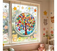 Acrylic Jigsaw Puzzle Suncatcher, Tree of Radiant Glass Puzzles - Jigsaw Puzzle Ornament for Doors Garden, Mother's Day Christmas Birthday Gifts for Women Men (Tree of Life B)