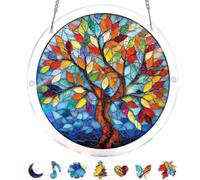 Acrylic Jigsaw Suncatcher,Acrylic Suncatcher for Windows,Tree of Life DIY Puzzle Window Hanging,Radiant Stained Glass Effect Rainbow Maker,Rainbow Maker Home Decor Art Gift for Women,Mum,Birthday