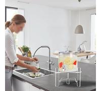 Acrylic juice drink dispenser stand compatible with pastry containers featuring construction and stable support (Large)