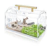 Acrylic Jumping Spider Enclosure, 8.7x5.1x6.9 Inch Versatile Tarantula Enclosure, Jumping Spider Accessories with Front Opening Door& Feeding Holes, SpiderEnclosure Kit