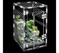 Acrylic Jumping Spider Enclosure Box: 10x6x6 Inch Transparent Habitat with Ventilation Holes, Escape-Proof Terrarium for Reptile Pet, Easy to Clean & Observe