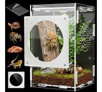 Acrylic Jumping Spider Terrarium with Magnifying Glass, Magnetic 2-Sided Design, Jumping Spider Enclosure, Praying Mantis Habitat, Frog Enclosure