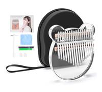 Acrylic Kalimba 17 Keys Thumb Piano Portable Crystal Transparent Musical Instrument Birthday Gift for Adult Beginners Professional with EVA storage bag, Finger cots, cleaning cloth