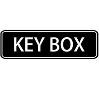 Acrylic Key Box Sign, Black Self-Stick for Offices, Businesses & Homes, 3x9 inch.