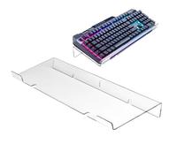 Acrylic Keyboard Stand - Comfortable Tilted Holder, Clear Ergonomic Typing Riser | For Desk Home Office Workstation Lifter Hardware Anti-Slip Slanted Writing Management System