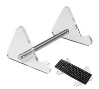 Acrylic Keyboard Storage Stand - Transparent Keyboard Holder, Space-Saving Desktop Organizer | Ergonomic Keyboard Rack, Desktop Keyboard Manual Installs Slant Holders
