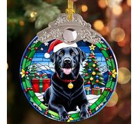 Acrylic Labrador Retriever Christmas Decorations - Black Lab Ornaments for Tree, Keepsake Gifts