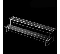 Acrylic Ladder Display Stand | Transparent Tiered Shelf Organizer for Perfume Dolls Jewelry Collectibles Cupcakes | Detachable Multi-Layer Storage Rack for Home Shop(2 layers 40cm)