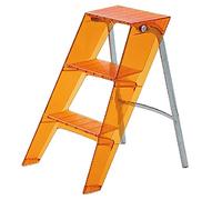 Acrylic Ladder Shelf - Three-Step Non-Slip Folding Step Stool for Indoor/Outdoor Use - Transparent Display Stand for Kitchen and Living Room