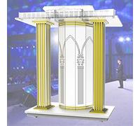 Acrylic Lectern Podium Stand with Wheels, Mobile Presentation Stand for Conferences, Events, Offices, Schools - Elegant Design for Professional Use