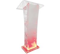 Acrylic Lectern Stand with LED Light, Portable Presentation Podium for Schools, Churches, and Offices, Ideal for Public Speaking and Events