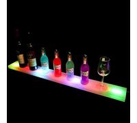 Acrylic LED Bottle Display Stand, Wine Rack for Home Bar, Countertop Storage Shelf with Remote Control, Liquor Holder for Kitchen and Dining Room, Modern Design