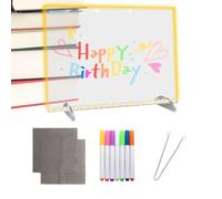 Acrylic LED Memo Board - Bright Writing Board, Seven Color Pen Set, Clear Stand, USB Powered | With Kids, Teens, Adults, Students, Professed