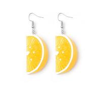 Acrylic lemon Slice Earrings Funny Cute Resin Fresh Summer Tropical Fruit Yellow Circle Round Lime Orange Section Lightweight Dangle Drop Earrings for Women Summer Beach Holiday Fashion jewelry, M