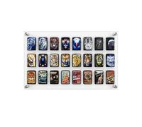 Acrylic Lighter Display Case, 24-Slot Wall Mounted Clear Lighter Collection Cabinet, Compatible with Zippo-Style 2.36 x 1.57 x 0.55 in Lighters, Gift for Men Collectors