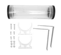 Acrylic Liquid Cooling 3 - Hole G1/4 Threaded Reservoir Tank, PC Water Cooling Kit Component, 50mm Diameter Cylindrical Heat Dissipation Unit with Top & Bottom Ports for GPU and CP