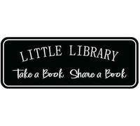 Acrylic Little Library Sign - Self-Adhesive, Rustic Style for Home Study Rooms, Office Lounges, and Community Book Exchanges, 3x9 Inch.