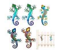 Acrylic Lizard Art Garden Sculptures - Gecko Outdoor Wall Decor | Anti-fade Flat Statues Ornaments | Animal Figurines for Garden House Backyard Patio