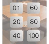 Acrylic Locker Numbered Tag Stickers Silver, Rectangle Table Door Sign House Room Number Self-Adhesive Tape, Numbered Label For Door House Office(1-50,L 5 CM W 5 CM)