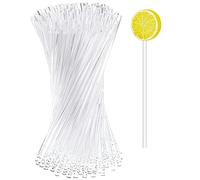 Acrylic Lollipop Sticks, 100Pcs Clear Reusable Acrylic Rods,Clear Acrylic Sticks,Candy Lollipop Cake Making Tools for Making Lollipops Cake Pops Candies Chocolates and Cookies (transparent, 4 inches)