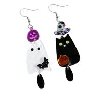 Acrylic-Look Halloween Dangle Earrings with Marbled Specter Design, Pumpkin Bat Witch Hat Jewelry for Festive Gathering Looks and Fall Parties Haunted Jewelry Festive Ear Accessories Holiday Theme