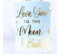 Acrylic Love You To the Moon and Back Cake Topper,Wedding Bridal Shower Baby Shower Anniversary Party Decorations for Men or Women