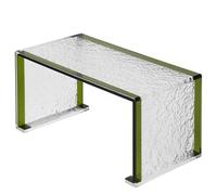 Acrylic Low Table with Wavy Stone Texture, 110lbs Load Bearing, Stable and Lightweight, for Living Room Bedroom Entryway