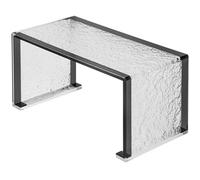 Acrylic Low Table with Wavy Stone Texture, 110lbs Load Bearing, Stable and Lightweight, for Living Room Bedroom Entryway