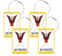 Acrylic Luggage Tag Airplane Luggage Tags Baggage Tags Identifiers Set of 2 Suit Case Tag Mediumx2 City Flag San Francisco California