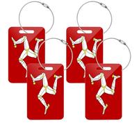 Acrylic Luggage Tags Travel Airline Baggage Tags Travel Baggage Tag 2pcs Tag for Luggage Mediumx4 Flag of The Isle of Man