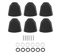 Acrylic Machine Heads Button, Standard Guitar Tuning Pegs Decorative Accessories, 6 PCS Set, White and Black Ferrules, Easy Installation with Screws for Acoustic and Electric
