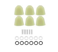 Acrylic Machine Heads Button, Standard Guitar Tuning Pegs Decorative Accessories, 6 PCS Set, White and Black Ferrules, Easy Installation with Screws for Acoustic and Electric