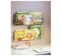 Acrylic Magazine Holder Wall Mounted, Clear Brochure Holder Magazine Rack，Hanging Bookshelf Literature Storage Shelf for Office,Reading room,Home Display(6Pack,No-trace nails)