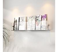 Acrylic Magazine Holder, Wall Mounted Literature Display Stand for Trade Shows and Shops, Storage Rack, 40/50/60/70/80cm Long