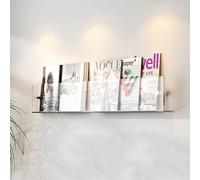 Acrylic Magazine Rack Brochure Wall Mounted Bookshelf Wall Decorative Shelf Record Display Rack Literature Storage Racks for Waiting Room, Living Room, Office/Clear/90Cm-1 Pack