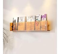 Acrylic Magazine Rack Brochure Wall Mounted Bookshelf Wall Decorative Shelf Record Display Rack Literature Storage Racks for Waiting Room, Living Room, Office/Orange/50Cm-1 Pack