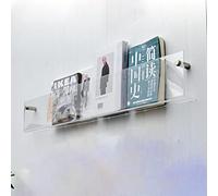 Acrylic Magazine Rack Wall Mount - Clear Wall Magazine Storage Holder Stand with Fittings, Home Living Room Office Brochure Display Stand (Size : 80cm(31 1/2"))