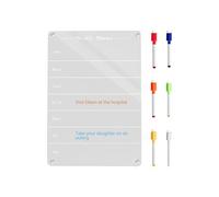 Acrylic Magnetic Board,Acrylic Magnetic Weekly Meal Planner - Writable Clear Whiteboard with 6 Markers for Students Teachers Couples Families Teens Kids Dorm Apartment