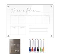 Acrylic Magnetic Board for Fridge,Magnetic Board Fridge Noteboard | Acrylic Planning Boards Weekly & Monthly Planner, Meal Planner Fridge Clear with Markers